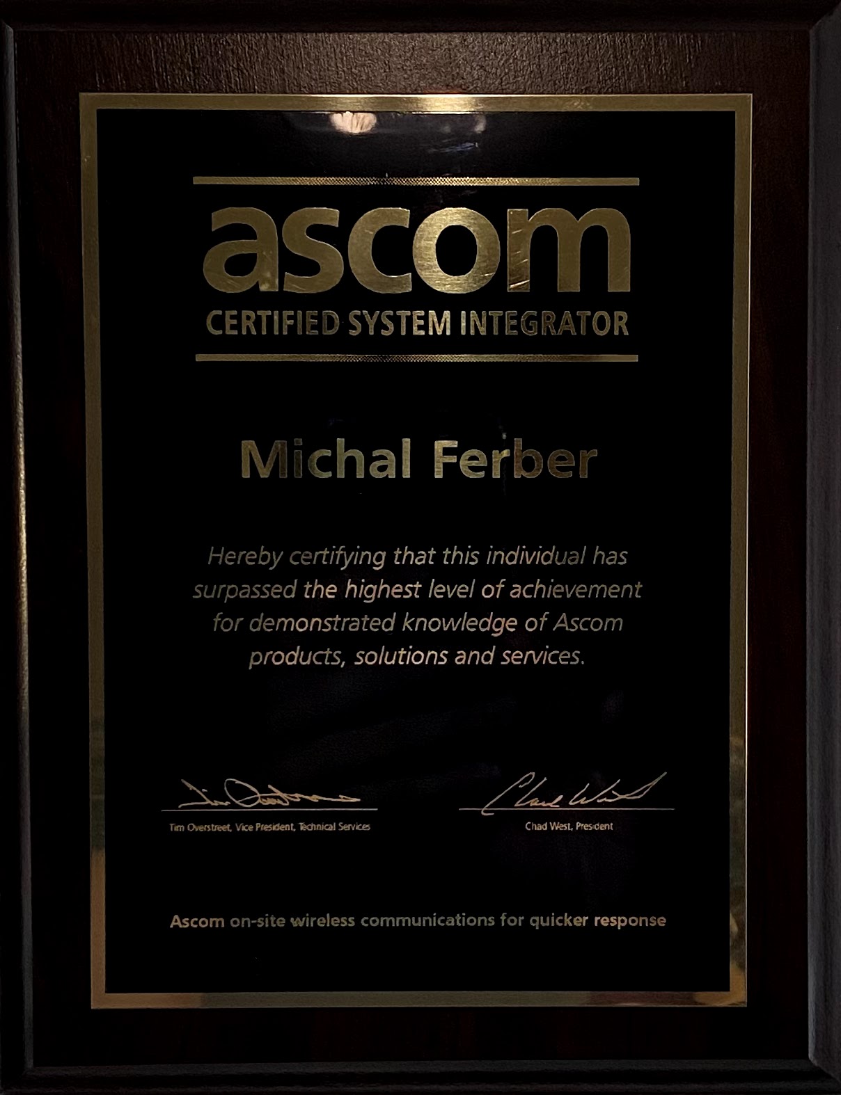 2009 05 31 Ascom Certified Systems Integrator